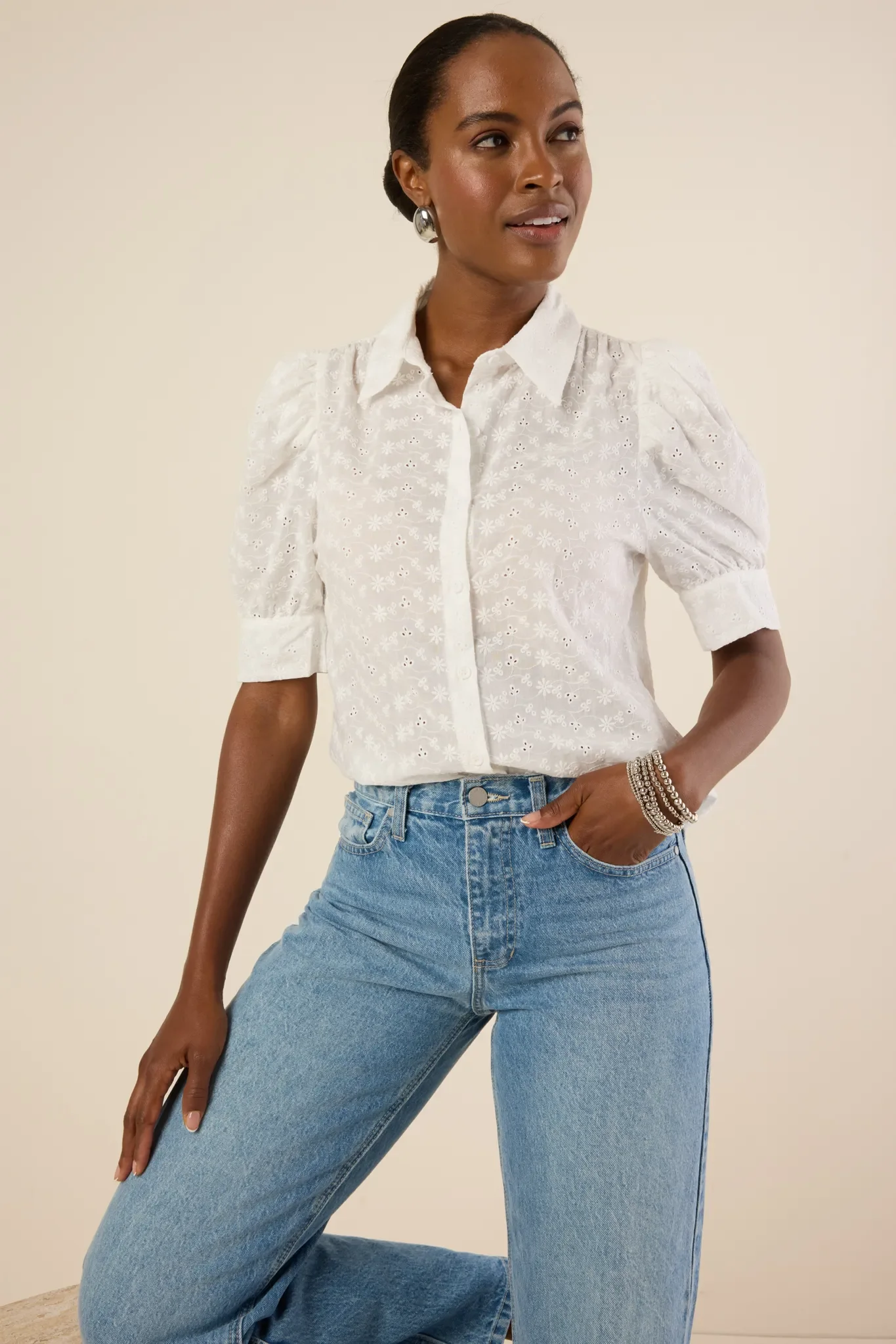 Dawson Top- White Eyelet - Shop-Ritbs