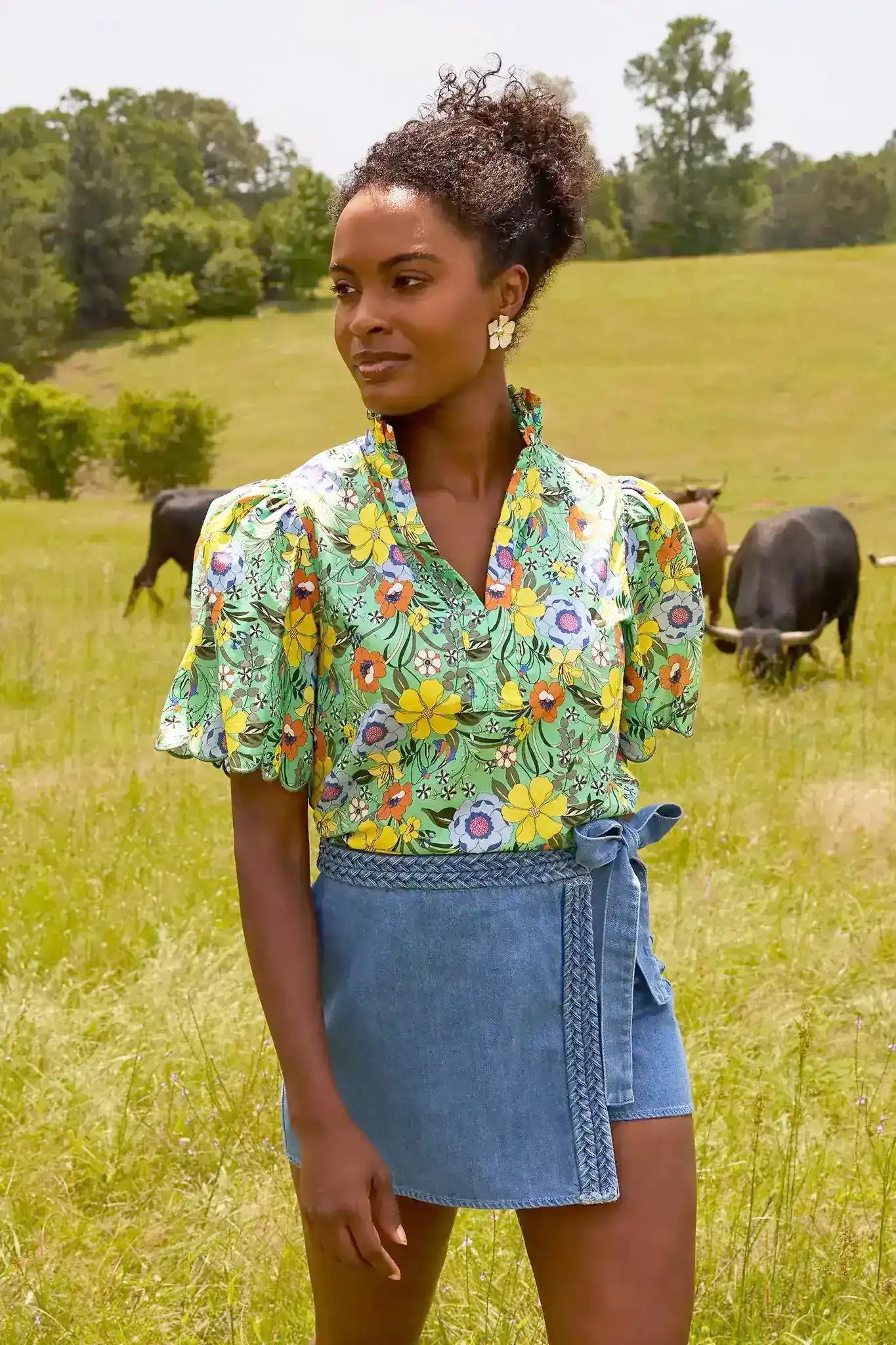 Vera Top- Green Multi - Shop-Ritbs