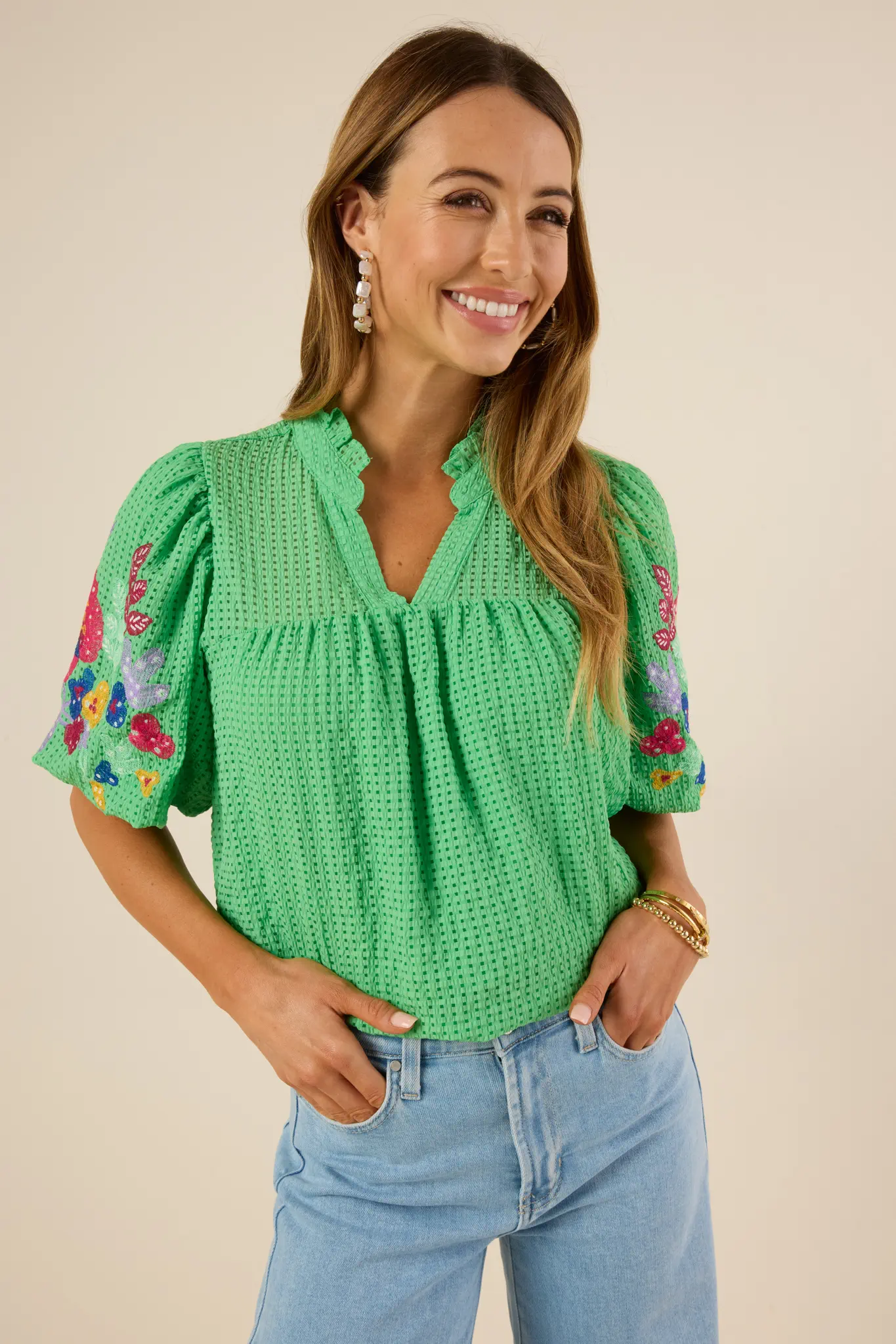 Amelia Top- Green - Shop-Ritbs