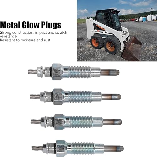 Lot de 4 Bougies de PréChauffage de Rechange pour Chauffage en Métal, OEM 3974953, Résistantes aux Chocs, Performances Stables, Remplacement de Chauffage OEM, pour Modèles Bobcat - Shop-Ritbs