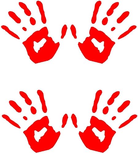 Horreur Stickers Décalque Autocollant Sticker, Lot de 2 autocollants pour pare-brise de voiture avec mains sang, Punisher pour la Voiture ou la Moto, Autocollant Punisher Pour Voiture Automobile - Shop-Ritbs