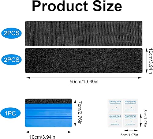Lot de 2 supports de plaque d'immatriculation sans cadre, fixation Velcro pour voiture, kit de plaque d'immatriculation autocollant, résistant aux intempéries, sans cadre pour plaque d'immatriculation - Shop-Ritbs