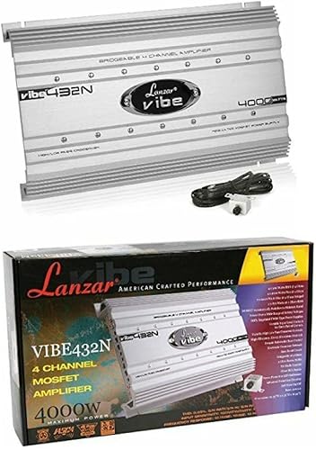 1 LANZAR VIBE 432N VIBE432N amplificateur 4 canaux 2000 watts rms 4 x 500 watts rms 4000 watts max avec remote incluse, 1 pièce - Shop-Ritbs