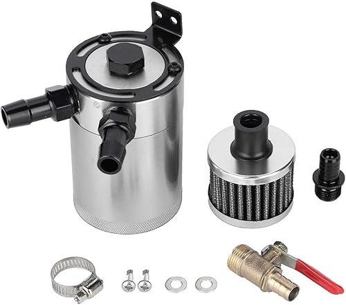 Shanrya Catch Can, Kit de Voiture de reniflard de réservoir de récupération d'huile de réservoir de réservoir d'huile en Alliage d'aluminium, pour véhicule Automobile(Silver) - Shop-Ritbs