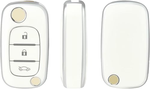 OFFCURVE Coque Cle Couvre Clé Cache Clef, Etui a Cles Étui à Clés Voiture Convient pour Renault Clio Modus Twingo Kangoo Espace Laguna Grandtour Trafic Master Wind Megane Scenic Safrane Vivaro Fluence - Shop-Ritbs