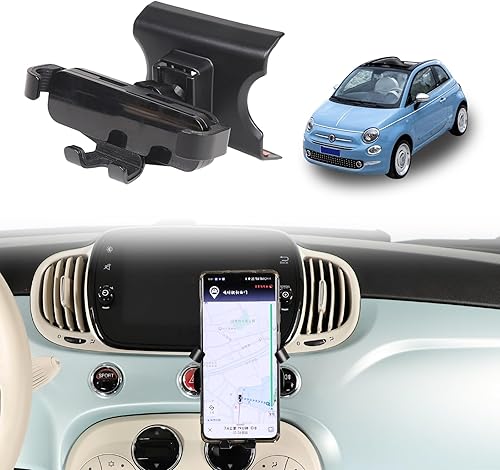 METYOUCAR Support de téléphone portable pour voiture pour Fiat 500 2007-2016-2024 - Support de téléphone portable fixe rotatif pour iPhone Android et smartphone universel (style B) - Shop-Ritbs