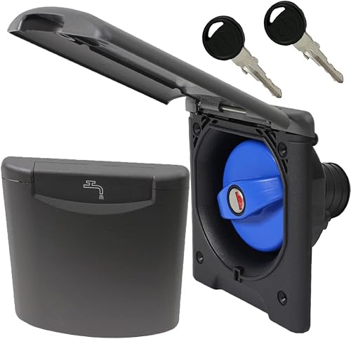 Embout de remplissage + bouchon de réservoir d'eau douce pour caravane, camping-car, bateau, couvercle magnétique 40 mm Anthracite - Shop-Ritbs