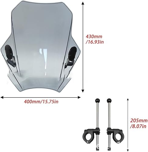 REDVIT Becquet de Pare-Brise de Moto pour Suzuki GSR 750 2011-2017, Universel Pare-Brise et Déflecteurs pour Moto Protection Saut Vent Déflecteur De Vent De Pare-Brise De Moto,A - Shop-Ritbs