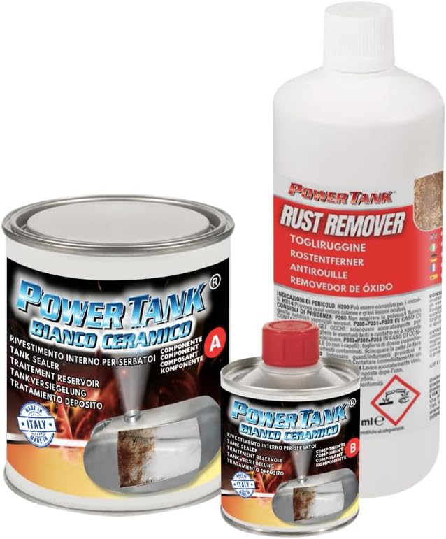 Power Tank - Traitement de Réservoir Innovant - Pour Réparer, Régénérer et Protéger les Réservoirs - (Kit Medium Blanc Céramique 700 gr) - Automobile, Moto, Scooter, Véhicules Vintage - Shop-Ritbs