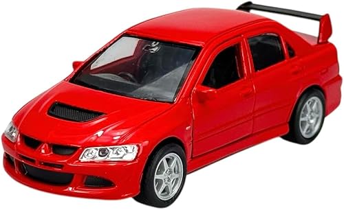 Welly Modèle de voiture compatible avec Mitsubishi Lancer Evolution VIII Evo 8 - Rouge - Environ 1/34-1/39 - Métal moulé dans une boîte - Shop-Ritbs
