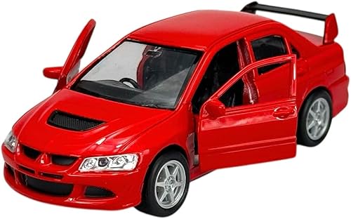 Welly Modèle de voiture compatible avec Mitsubishi Lancer Evolution VIII Evo 8 - Rouge - Environ 1/34-1/39 - Métal moulé dans une boîte - Shop-Ritbs