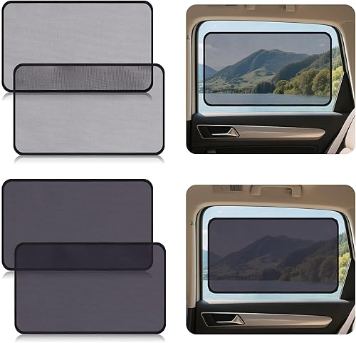 XCBYT Mini Pare Soleil Voiture (Lot De 2), Pare Soleils Voiture Bébé, Pare-Soleil FenêTre Voiture Latérales Auto, Universel Protection Solaire Pare Brise Avant ArrièRe avec,Protection UV 25 * 18 cm - Shop-Ritbs