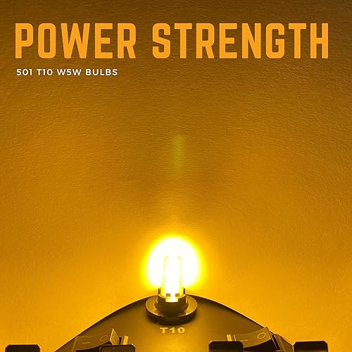 Ampoules LED 501 Cob Xenon Ambre pour clignotants latéraux de voiture - Mise à niveau de la carte - Dôme de courtoisie - Pour plancher de voiture - Sans capuchon - 194 168 T10 W5 W - Ampoule LED 12 V - Shop-Ritbs