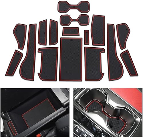 HCXYSZLB Voiture Tapis Antidérapants pour Lexus NX 300 350h 450h 2021-2022, Anti-poussière Tapis Caoutchouc Console Centrale Couture de Porte Porte-gobelet Pad Intérieur Accessoires,A-Red - Shop-Ritbs
