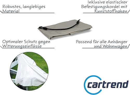 cartrend 10260 Housse de Timon Universelle pour Caravane et remorque avec Serrure de Caisse, Grande Finition, Capot, Protection de Timon - Shop-Ritbs