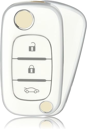 OFFCURVE Coque Cle Couvre Clé Cache Clef, Etui a Cles Étui à Clés Voiture Convient pour Renault Clio Modus Twingo Kangoo Espace Laguna Grandtour Trafic Master Wind Megane Scenic Safrane Vivaro Fluence - Shop-Ritbs