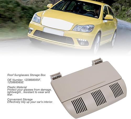 aqxreight Boîte de Rangement des Lunettes de Soleil Roof 1Z0868565F Organisateur de Porte-élégant pour MK2 2008-2013 Coupe de Porte-Soleil Intérieure de Voiture en Beige pour Accès et Une - Shop-Ritbs