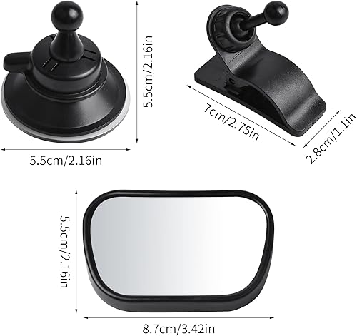 Miroir Voiture Bébé, Miroir Siege Auto Bebe, Miroir Bebe, Rotation à 360° Retroviseur Interieur, Noir - Shop-Ritbs