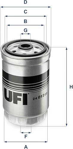 UFI Filters, Filtre Diesel ‎24.012.00, Filtre à Carburant de Remplacement, Adapté à Voitures, Applicable sur Divers Modèles Hyundai Accent, Hyundai Grandeur et Kia Sorento - Shop-Ritbs