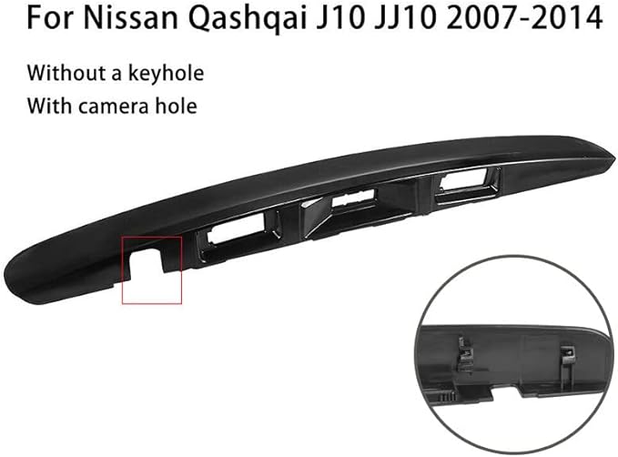 ConBlom Poignée de coffre arrière 90812JD20H pour Nissan Qashqai avec caméra et trou de serrure, convient pour Qashqai J10 JJ10 2007-2013 - Shop-Ritbs