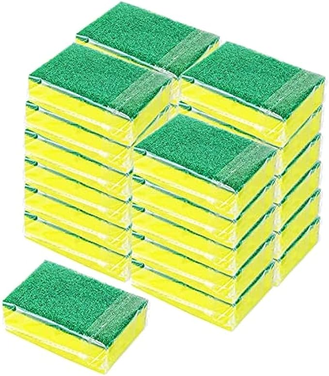 Lot de 24 éponges de nettoyage de cuisine, emballées individuellement, multi-usages, pour poêle, garage, salle de bain, meubles - Shop-Ritbs