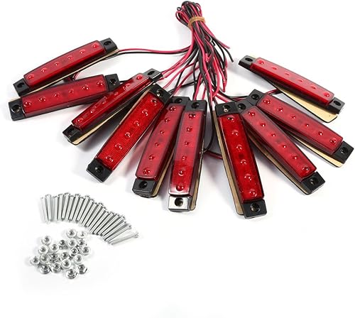 Qiilu Feu de gabarit latéral LED 10 pièces 6LED indicateur feu de gabarit latéral 24 V pour camion remorque Van caravane(ambre) - Shop-Ritbs
