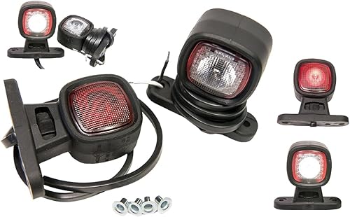 2 x LED outline lights, marker lights, small position lights, 12-24 V, 2 colours: white, red, for trucks, cars, trailers, caravans etc. - Shop-Ritbs