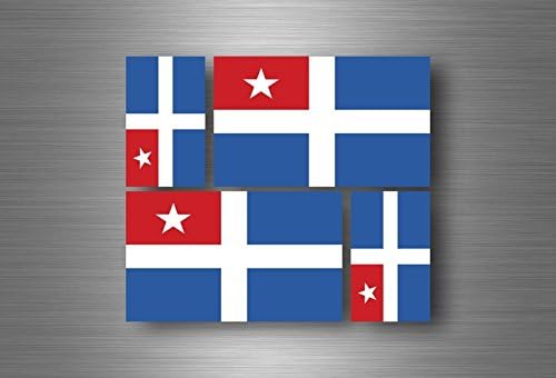 Akachafactory 4X Autocollant Sticker Voiture Vinyl adhesif Drapeau grece Crete ile - Shop-Ritbs