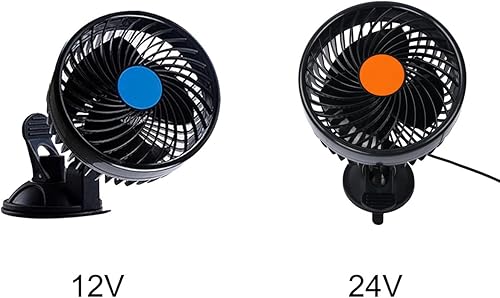 Latinaric Mini Ventilateur Électrique pour Voiture Rotatif à 360 ° avec Ventouse 2 Modes 12V/24V - Shop-Ritbs