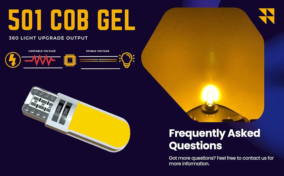 Ampoules LED T10 501 W5W pour clignotants latéraux latéraux intérieurs 12 V